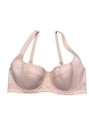 SheCurve Light Pink Underwire Bra 34F Glitter Shimmer Adjustable Straps Nylon Ly